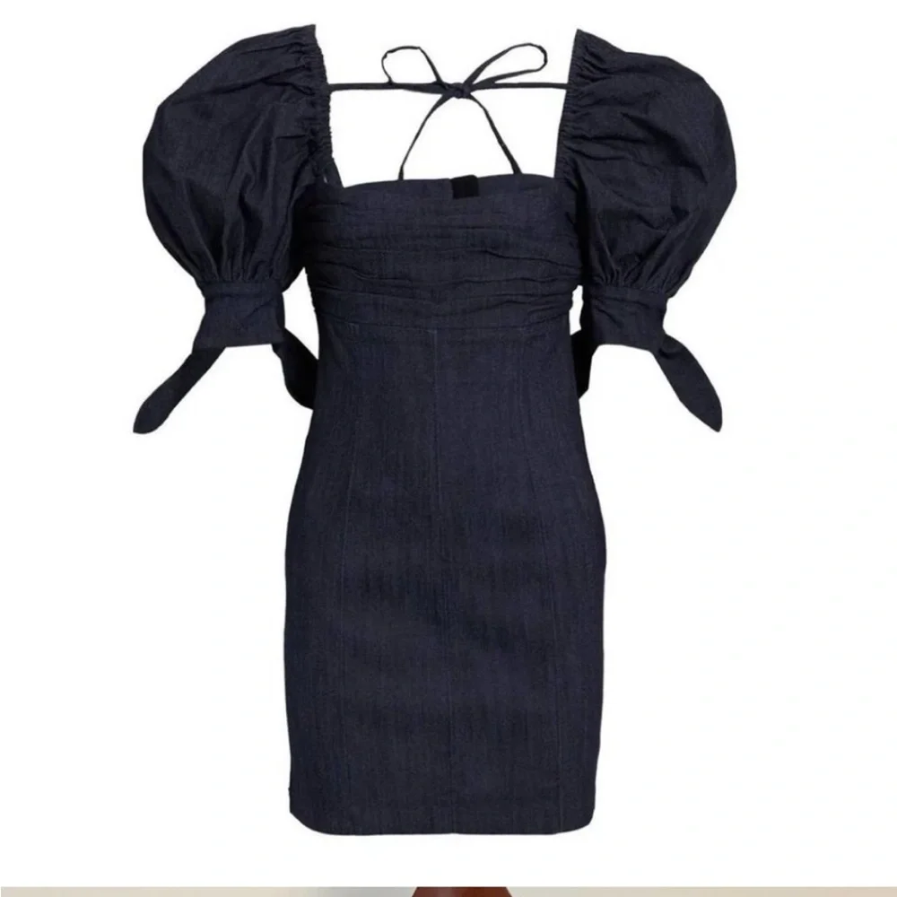 Cinq a Sept Lexy puff sleeve mini dress - Indigo - Picture 6 of 10